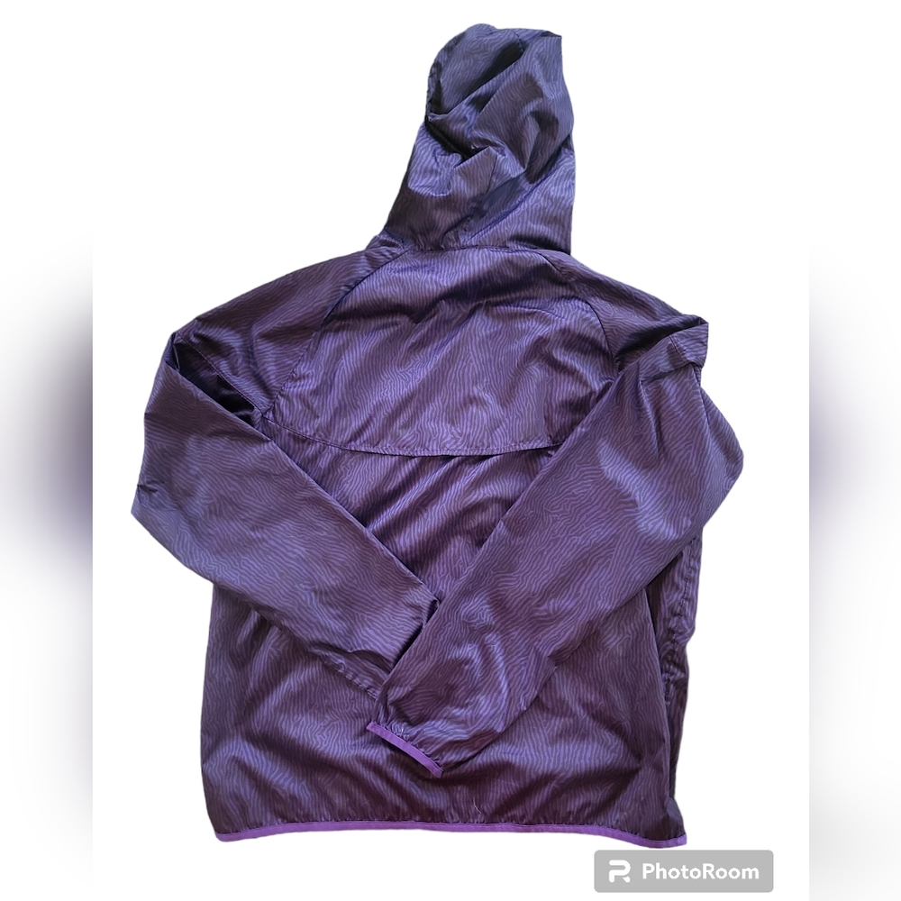 Nike Women's Purple Tiger Print Zip Up Windbreaker Jacket Size Large - Picture 2 of 7